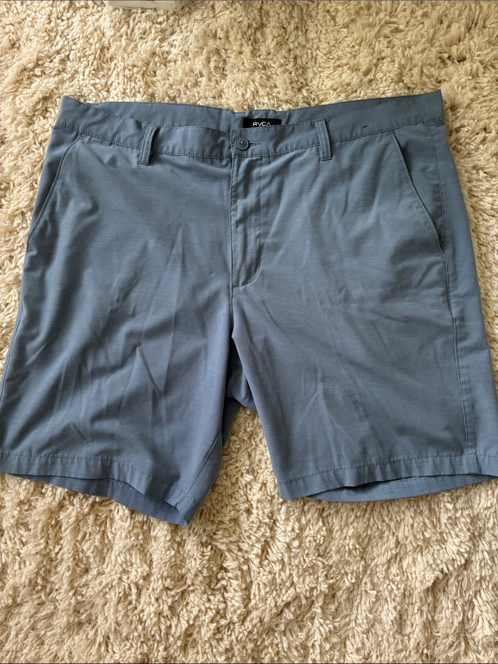 RVCA Men's Slate Gray Casual Flat Front Shorts